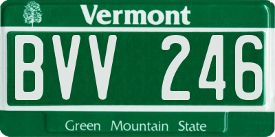 VT license plate BVV246