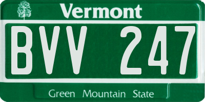 VT license plate BVV247