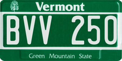 VT license plate BVV250