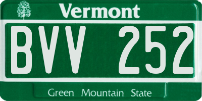 VT license plate BVV252