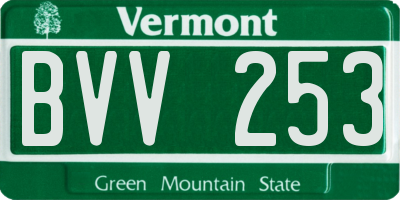 VT license plate BVV253