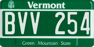 VT license plate BVV254