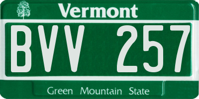 VT license plate BVV257