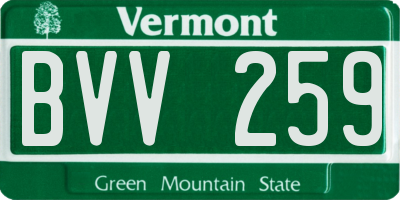 VT license plate BVV259