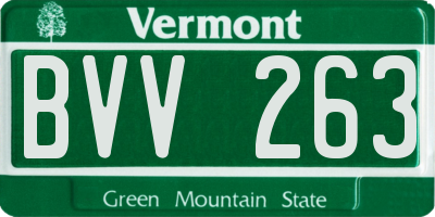 VT license plate BVV263