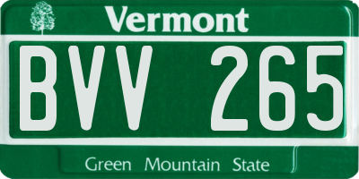 VT license plate BVV265