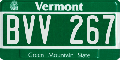 VT license plate BVV267