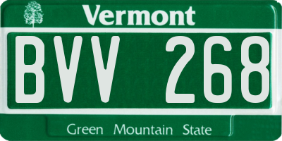 VT license plate BVV268
