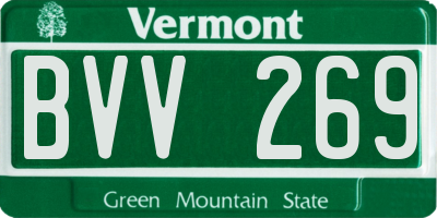 VT license plate BVV269
