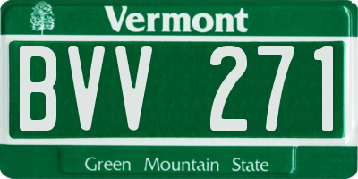 VT license plate BVV271