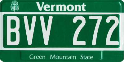 VT license plate BVV272