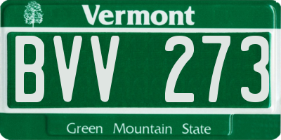 VT license plate BVV273