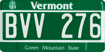 VT license plate BVV276