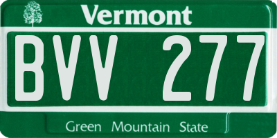 VT license plate BVV277