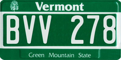 VT license plate BVV278