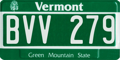 VT license plate BVV279