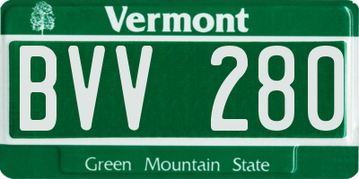 VT license plate BVV280