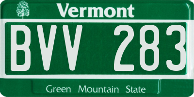 VT license plate BVV283