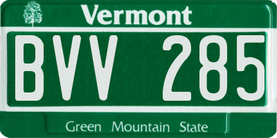 VT license plate BVV285