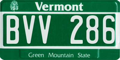 VT license plate BVV286