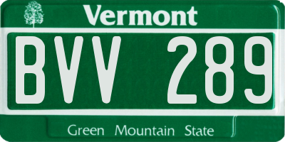 VT license plate BVV289
