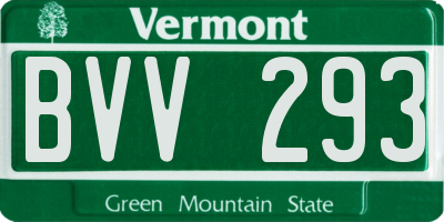 VT license plate BVV293