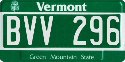 VT license plate BVV296