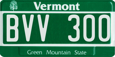 VT license plate BVV300