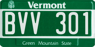 VT license plate BVV301