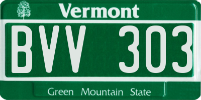 VT license plate BVV303