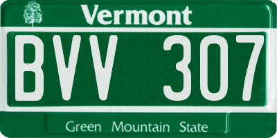 VT license plate BVV307