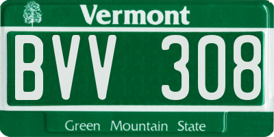 VT license plate BVV308