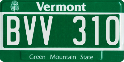 VT license plate BVV310