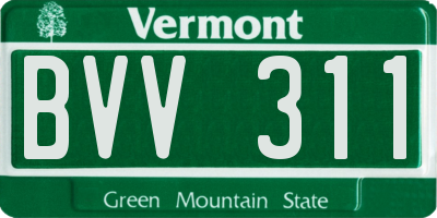 VT license plate BVV311
