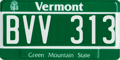 VT license plate BVV313