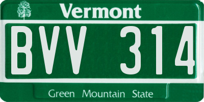 VT license plate BVV314