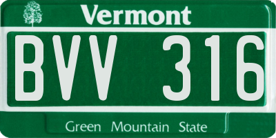 VT license plate BVV316
