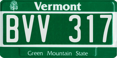 VT license plate BVV317