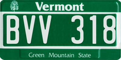 VT license plate BVV318