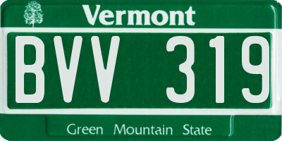 VT license plate BVV319