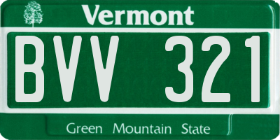 VT license plate BVV321