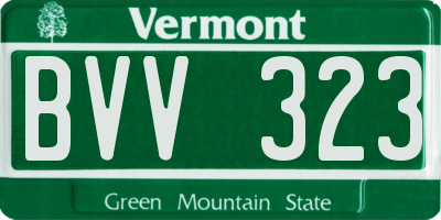 VT license plate BVV323