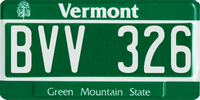 VT license plate BVV326