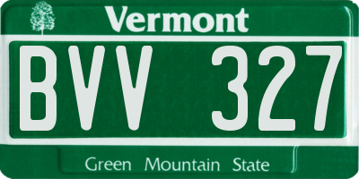 VT license plate BVV327