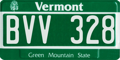VT license plate BVV328