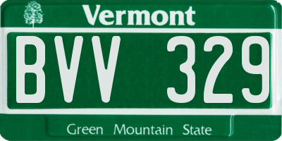 VT license plate BVV329