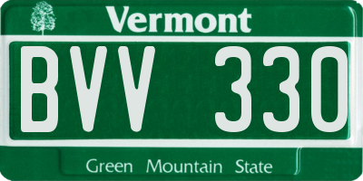 VT license plate BVV330