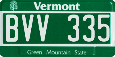 VT license plate BVV335