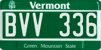VT license plate BVV336