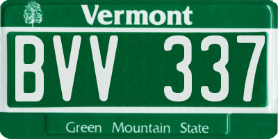 VT license plate BVV337